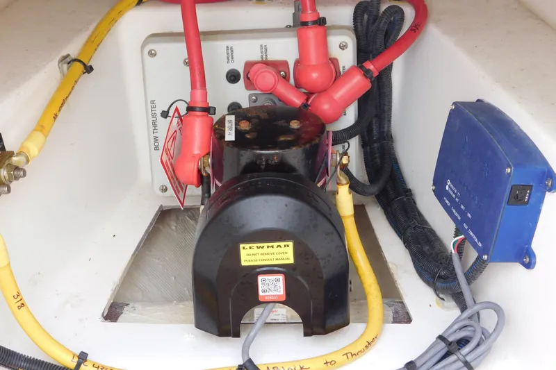  Yacht Photos Pics 2024 Pursuit DC 326 Dual Console bow thruster wiring and components.