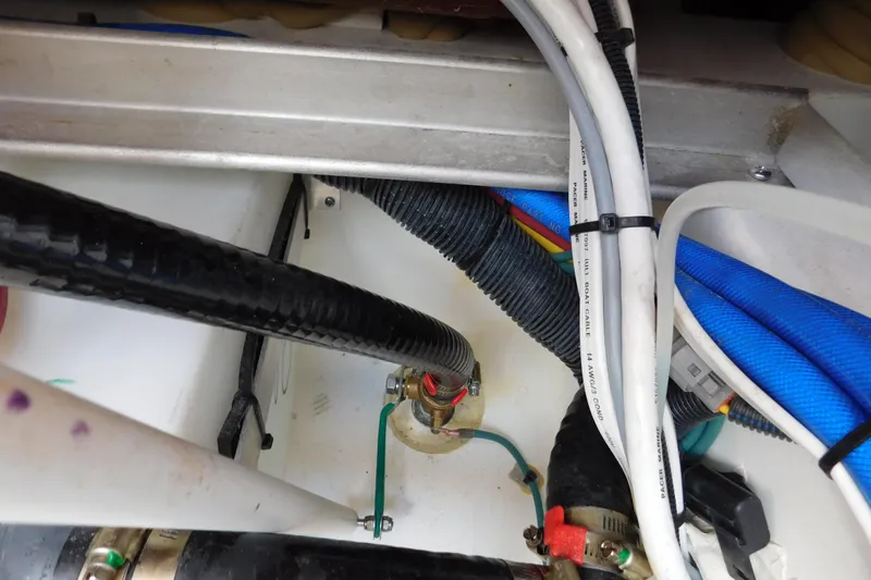  Yacht Photos Pics 2024 Pursuit DC 326 Dual Console boat wiring and plumbing details.