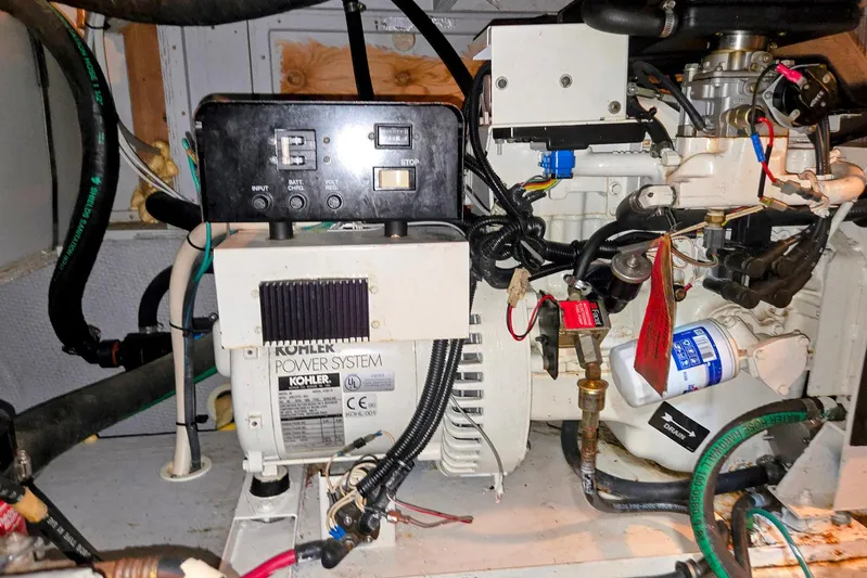  Yacht Photos Pics Engine room of a 2003 Silverton 392 Motor Yacht with Kohler power system.