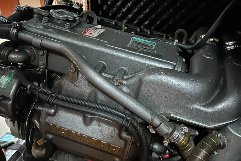 Pau Hana Yacht Photos Pics Engine of a 2007 Beneteau Cyclades 50.3 sailboat, featuring Yanmar components.