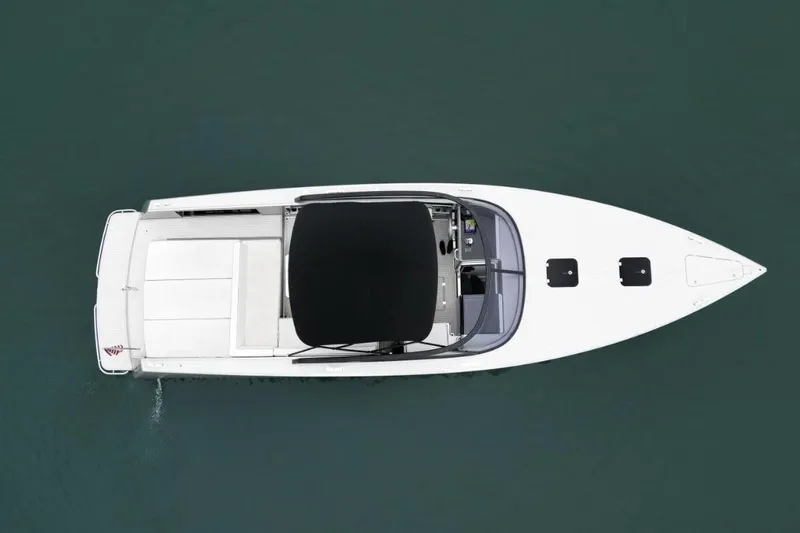 Svg II Yacht Photos Pics Overhead view of 2016 VanDutch CRUISER boat on calm water.