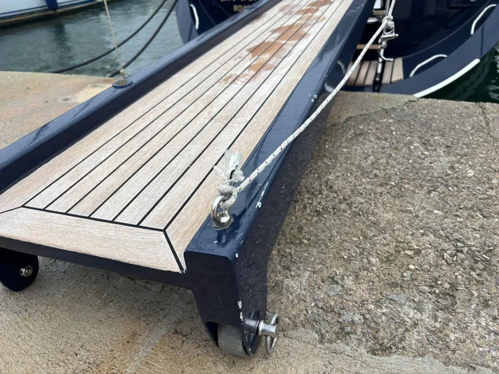  Yacht Photos Pics Gangway of 2003 Oyster 56 yacht docked at marina.