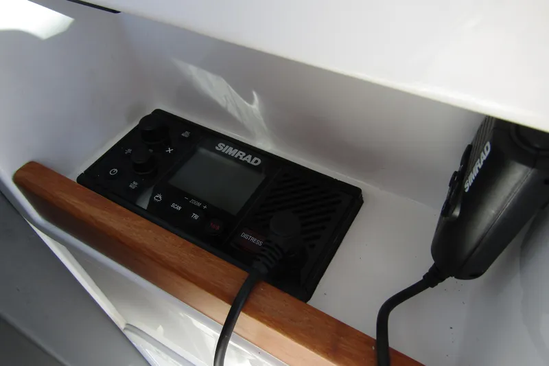 Yacht Photos Pics Simrad marine radio installed on 2025 Nimbus Tender 9 boat.
