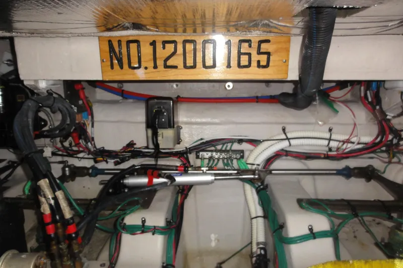  Yacht Photos Pics Engine room of 2007 Sea Ray 36 Sedan Bridge with wiring and equipment.