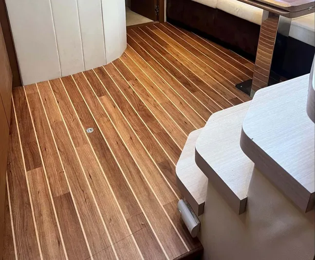 Parea Yacht Photos Pics Luxurious wooden interior flooring of 2011 Azimut Atlantis 40 yacht.