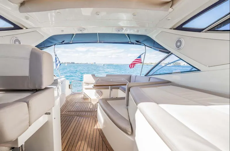 Parea Yacht Photos Pics Luxurious 2011 Azimut Atlantis 40 yacht interior with ocean view and comfortable seating.