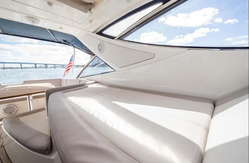 Parea Yacht Photos Pics Luxurious 2011 Azimut Atlantis 40 yacht interior with scenic water view.