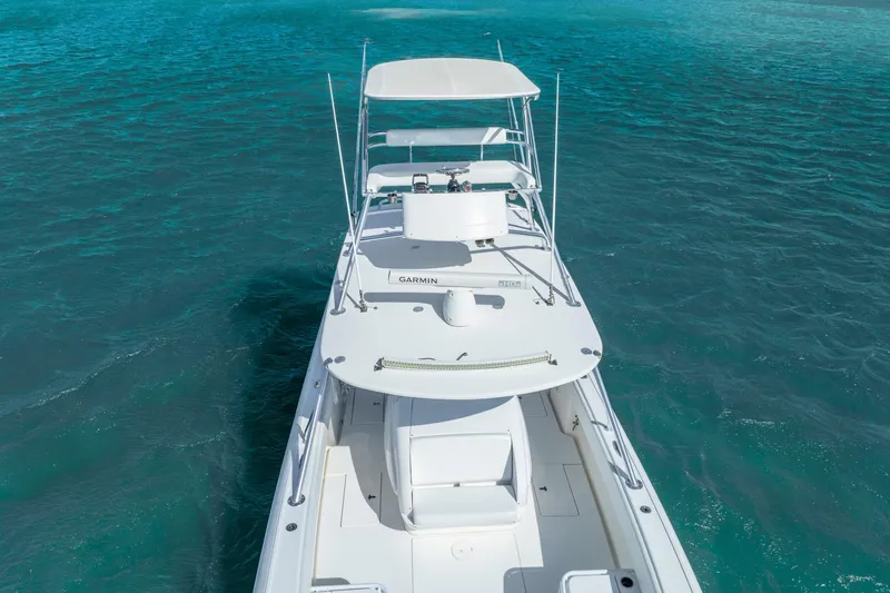  Yacht Photos Pics 2016 Intrepid 400 Center Console boat on clear blue water.