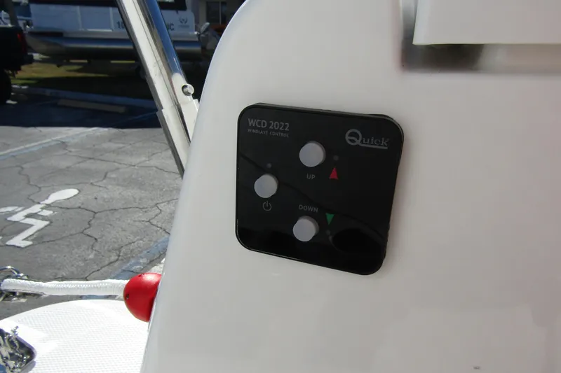  Yacht Photos Pics Control panel on a 2025 Nimbus Tender 9 boat, featuring windlass controls.