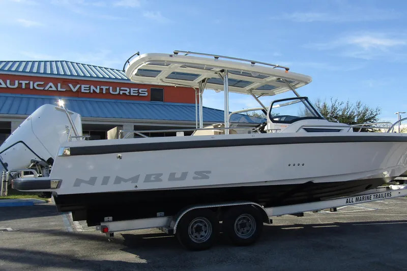  Yacht Photos Pics 2025 Nimbus Tender 9 boat on trailer at Nautical Ventures dealership.