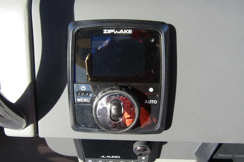  Yacht Photos Pics Zipwake control panel on 2025 Nimbus Tender 9 boat dashboard.