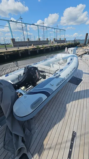 One Shot Of Cowes Yacht Photos Pics Dinghy with folding transom on bow