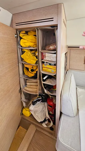 One Shot Of Cowes Yacht Photos Pics Saloon storage/wet gear