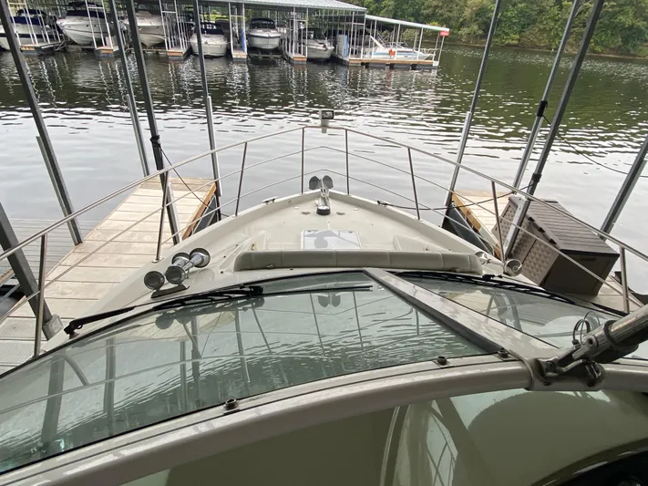  Yacht Photos Pics 2006 Carver 36 Mariner docked at marina, view from helm.