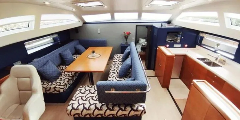 Mary Blue III Yacht Photos Pics Living room and galley
