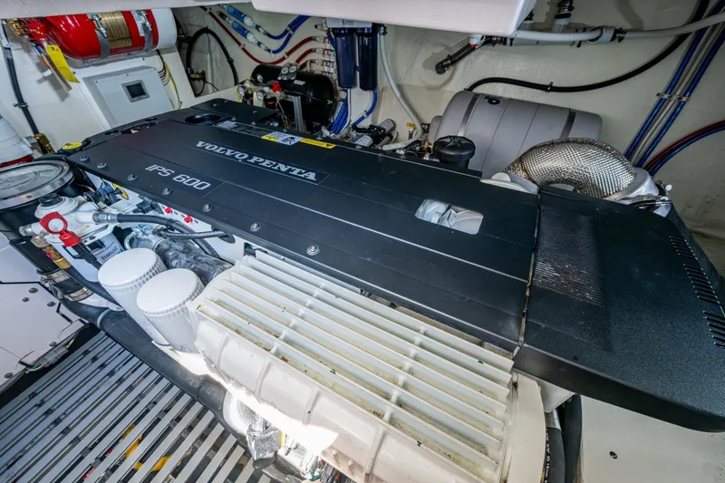  Yacht Photos Pics Engine room of 2020 Tiara Yachts C44 Coupe with Volvo Penta IPS 600 engine.
