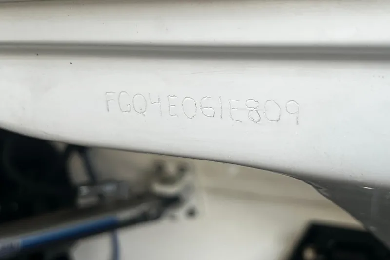  Yacht Photos Pics Hull identification number on 2009 Fountain 42 Executioner boat.