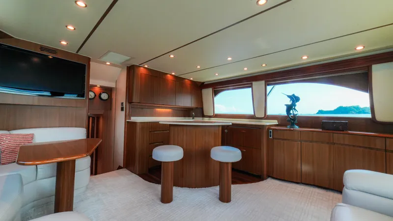 Manudito Yacht Photos Pics Luxurious interior of a 2009 Viking 50C yacht with modern amenities.