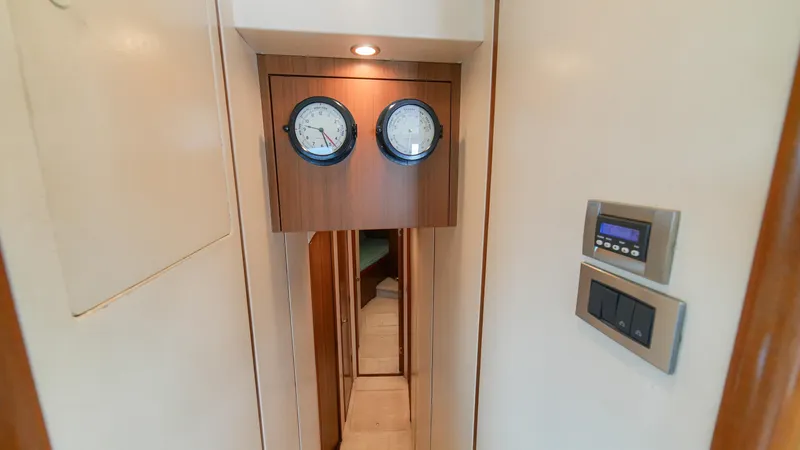 Manudito Yacht Photos Pics Interior of 2009 Viking 50C yacht with gauges and control panel.
