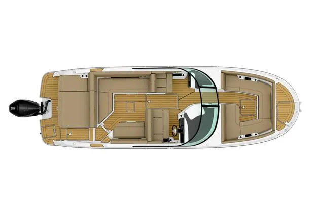  Yacht Photos Pics Manufacturer Provided Image: Top view of 2025 Sea Ray SDX 270 Outboard boat layout.