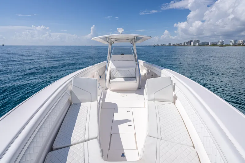  Yacht Photos Pics 2017 Intrepid 400 Center Console boat on open water, clear sky.