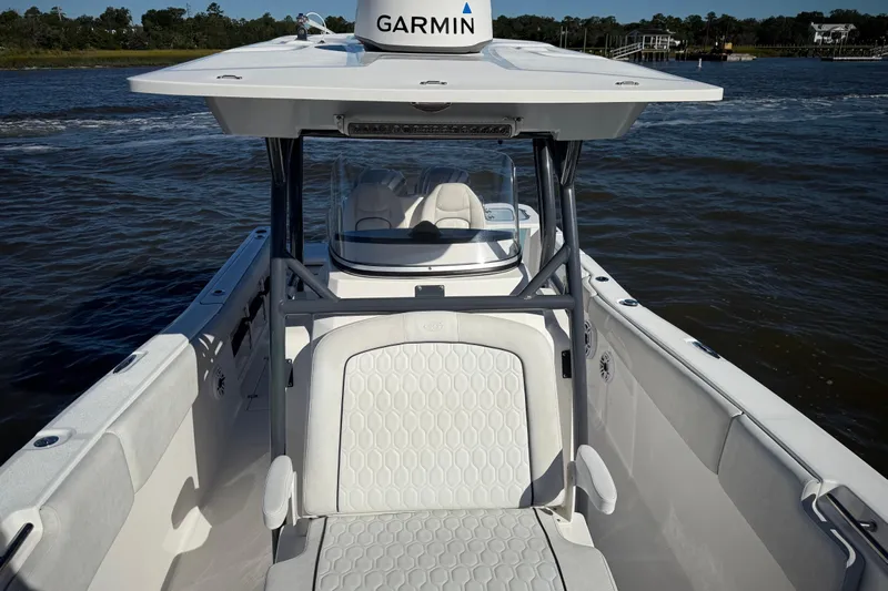 Lucky Penny Yacht Photos Pics 2022 Sea Fox 288 Commander boat with Garmin equipment on open water.