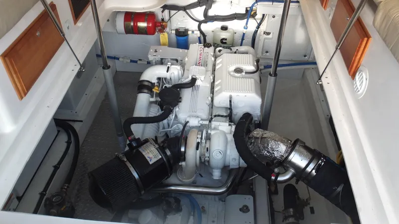 Someday Soon Yacht Photos Pics Engine room of a 2015 Back Cove 37 boat.