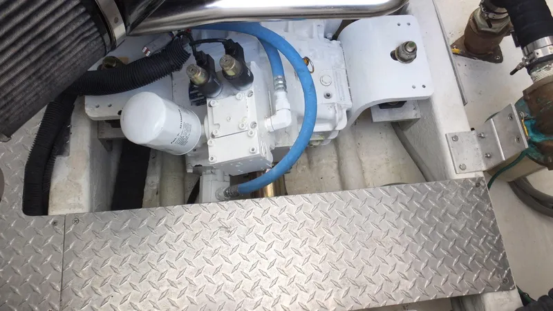 Someday Soon Yacht Photos Pics Engine compartment of 2015 Back Cove 37 boat.