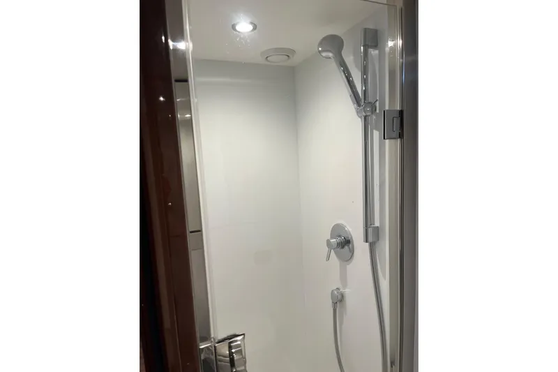  Yacht Photos Pics Shower area in 2016 Princess 68 Flybridge Motor Yacht, featuring modern fixtures.