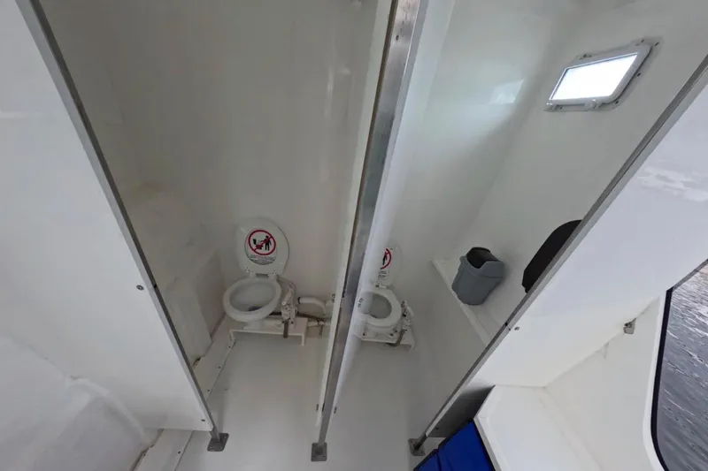  Yacht Photos Pics Custom PaxCat 80 boat restroom with dual toilets, 2024 model.