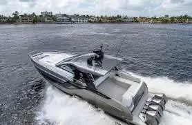 47 Verve Yacht Photos Pics 2021 Azimut Verve 47 luxury yacht cruising on open water.