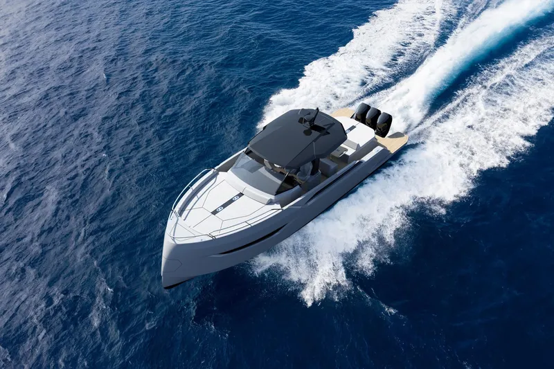 Nv47 Yacht Photos Pics Sleek Navise NV47 yacht cruising on open sea, 2026 model.