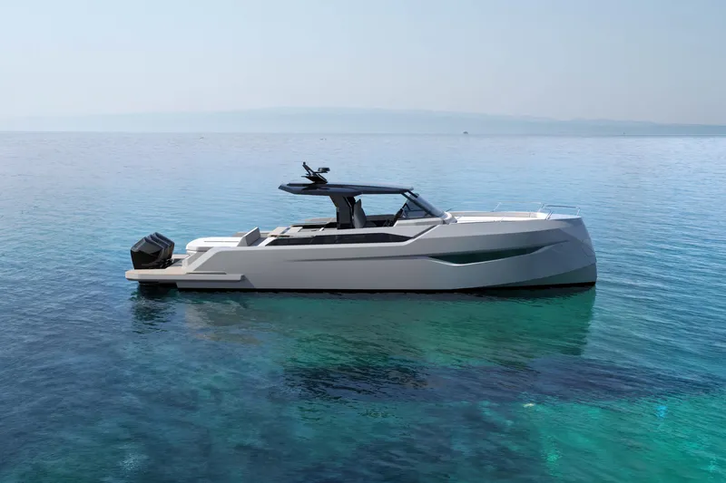 Nv47 Yacht Photos Pics Sleek Navise NV47 yacht from 2026 on calm blue waters.