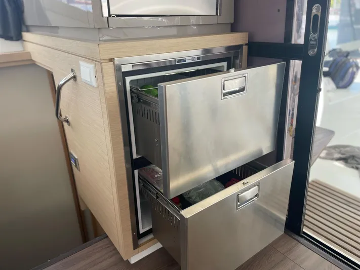  Yacht Photos Pics Stainless steel drawers in 2019 Fountaine Pajot Lucia 40 yacht kitchen.