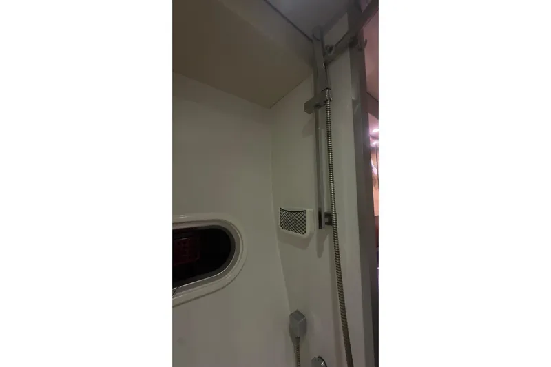 Manila Spirit Yacht Photos Pics Shower area in a 2012 Dean 5000, featuring a sleek design and modern fixtures.