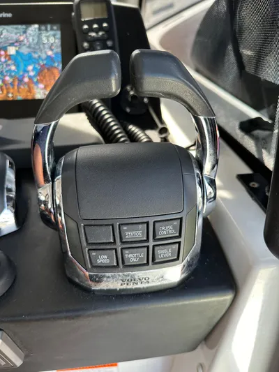 "freedom" Yacht Photos Pics Throttle controls on a 2016 Jeanneau NC 14 boat dashboard.