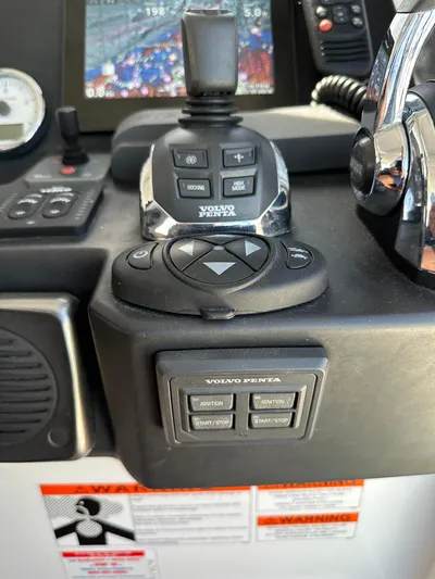 "freedom" Yacht Photos Pics Control panel of a 2016 Jeanneau NC 14 boat with Volvo Penta joystick.