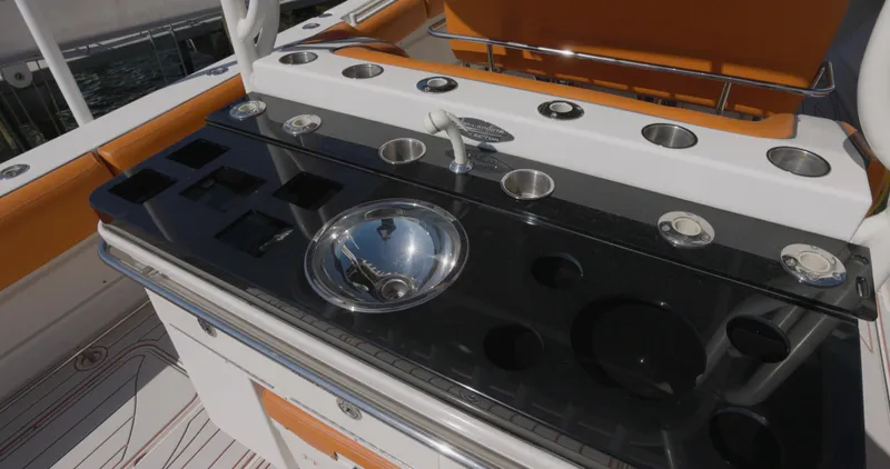  Yacht Photos Pics 2009 Hydra-Sports 4200 SF boat with sleek black countertop and integrated sink.