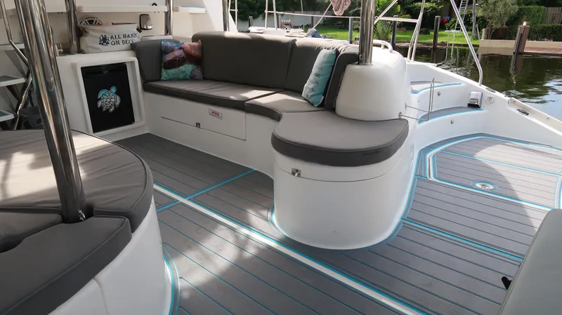  Yacht Photos Pics Luxurious Leopard 46 yacht interior with sleek seating, modern design, and elegant flooring, 2011 model.