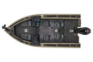 2026 Tracker Targa V-19 Combo boat, top view, showcasing seating and layout.