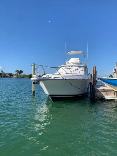  Yacht Photos Pics 1999 Tiara Yachts 43 Open docked on clear blue water.