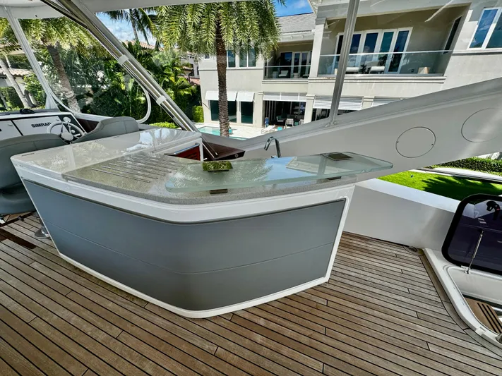 Journey Yacht Photos Pics Luxurious Sunseeker 76 Yacht 2019 with sleek outdoor bar and modern design.
