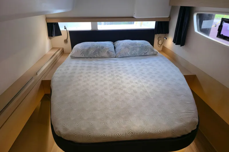 Waterlilly Yacht Photos Pics Cozy bedroom in 2017 Fountaine Pajot Lucia 40 catamaran with modern design.