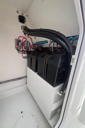  Yacht Photos Pics 2026 Pair Customs 27 Center Console boat electrical system with battery setup and wiring.