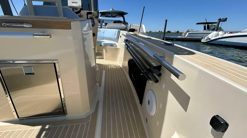  Yacht Photos Pics 2025 Lilybaeum Levenzo boat interior with sleek design and modern amenities, docked by the water.