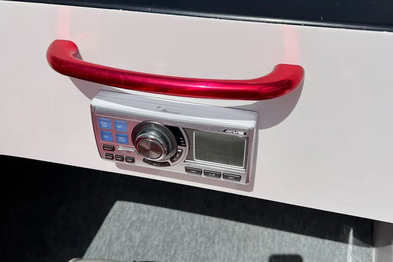  Yacht Photos Pics Control panel with red handle on 2004 Spectre 36 Cat boat dashboard.