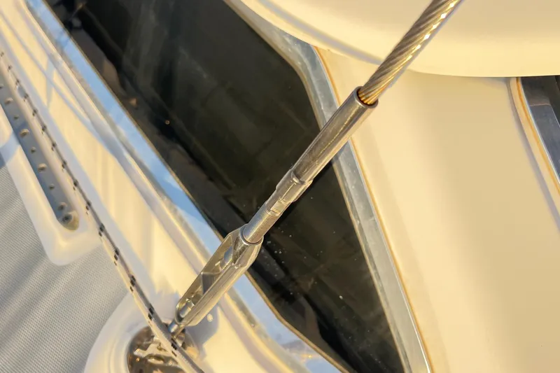 1754 Yacht Photos Pics Close-up of rigging on a 2004 Hunter 426 Owners Version sailboat.