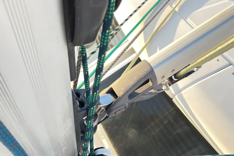 1754 Yacht Photos Pics Close-up of rigging on a 2004 Hunter 426 Owners Version sailboat.