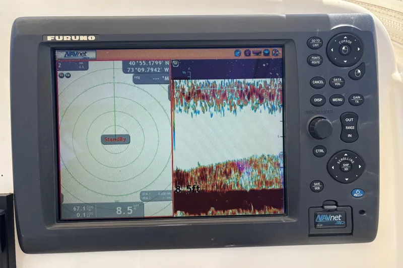  Yacht Photos Pics Furuno NAVnet 3D marine display on 2014 Pursuit C 310 Center Console boat.