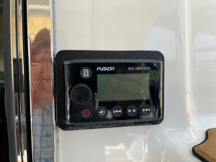 Greatest Escape Yacht Photos Pics Fusion MS-NRX300 stereo control on 2006 Sea Ray 58 Sedan Bridge yacht.